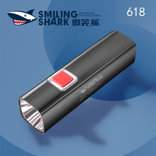 微笑鯊SmilingShark迷你手電筒LED USB充電小型便攜多功能超亮超長續航 女生宿舍家用應急戶外露營照明燈