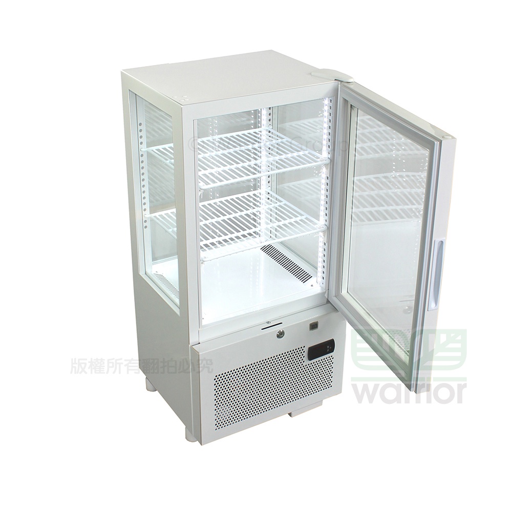 四面玻璃冰箱 WARRIOR 樺利 58L 直立四面玻璃 冷熱櫃 單門右開 冷藏 加熱櫃 直立式SC/SH-58F 白色