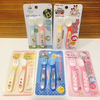 【現貨】日本Skater寶寶學習餐具組KITTY 三麗鷗 巧虎 迪士尼 幼兒/兒童湯匙叉子/離乳食/副食品/外出餐具