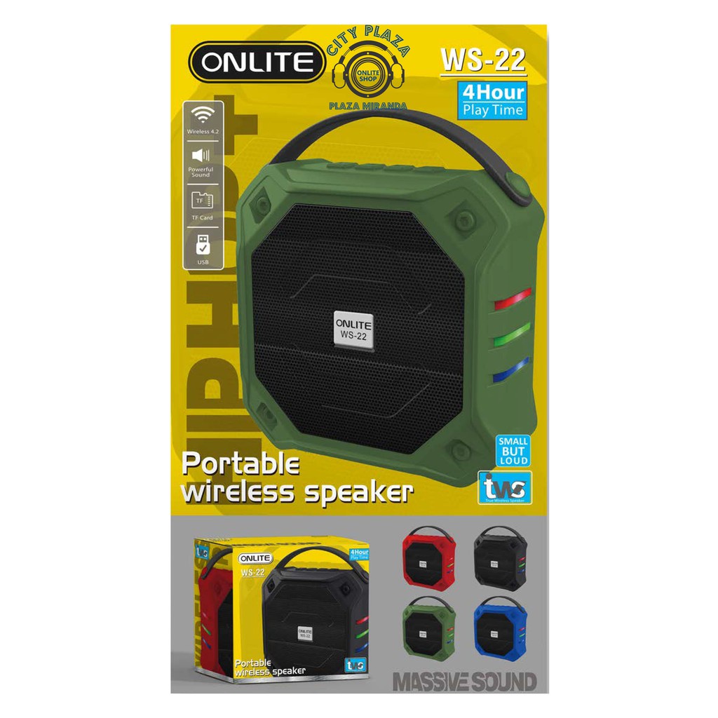 ❄挖挖寶☸️ONLITE WS-22 手提防水無線藍牙喇叭 藍芽音箱 低音炮 便攜迷你 藍牙音響 立體雙聲 戶外隨身音響