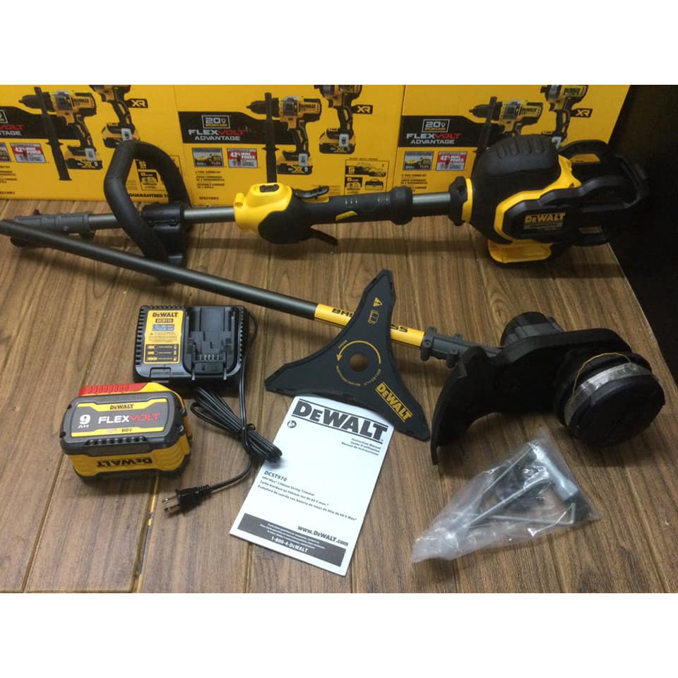 含稅美國 原廠 DEWALT 得偉 DCST970X1 60V Max 無碳刷充電式割草機配原廠刀片組