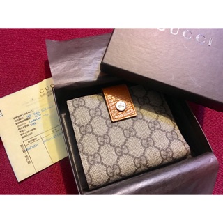 。全新真品正品GUCCI W hook GG plus 短夾