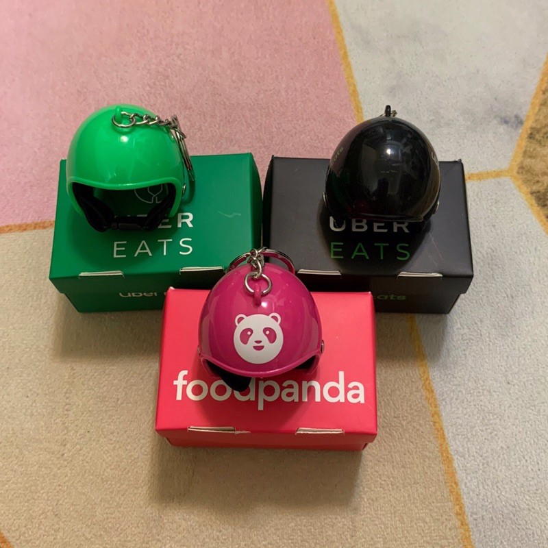 🔥現貨不用等🔥🛵外送🛵🌟附紙盒🌟Ubereats Foodpanda 安全帽吊飾 外送吊飾 鑰匙吊飾 鑰匙圈