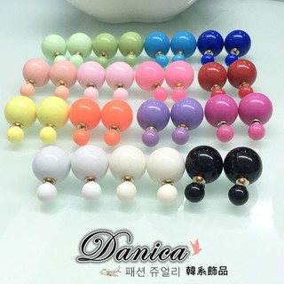 針式 現貨 韓國熱賣氣質甜美糖果果凍球球2用耳針(15色) K6585 台灣現貨 Danica 韓系飾品 韓國連線