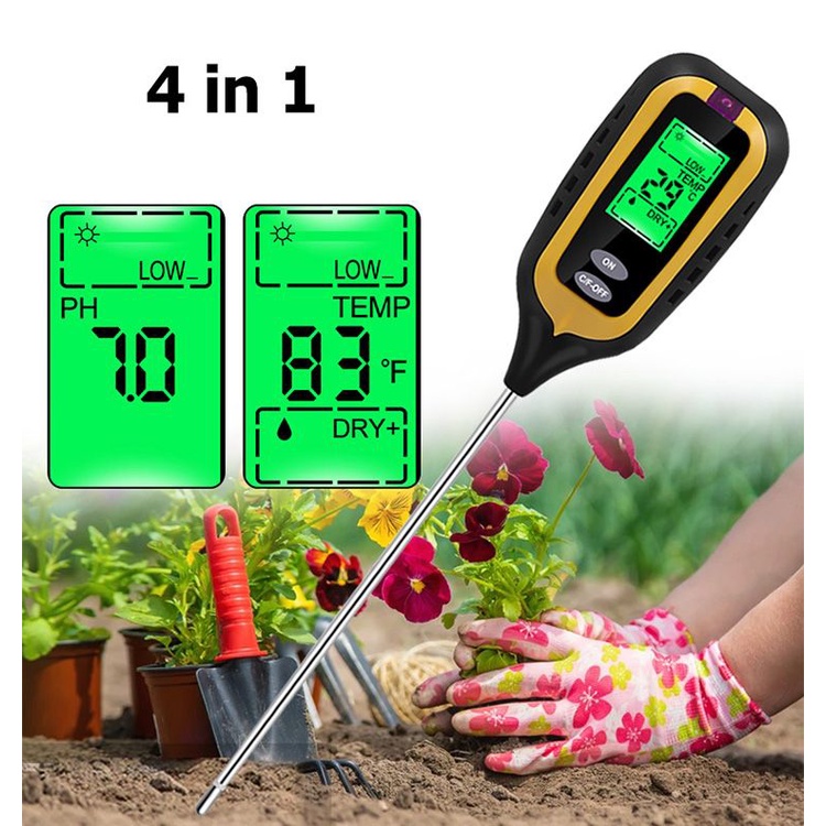 台灣發貨 附發票 2代 4合一 多功能土壤檢測器 PH計 土壤酸度計 酸鹼度測試儀 土壤濕度計 溫濕度計 照度計