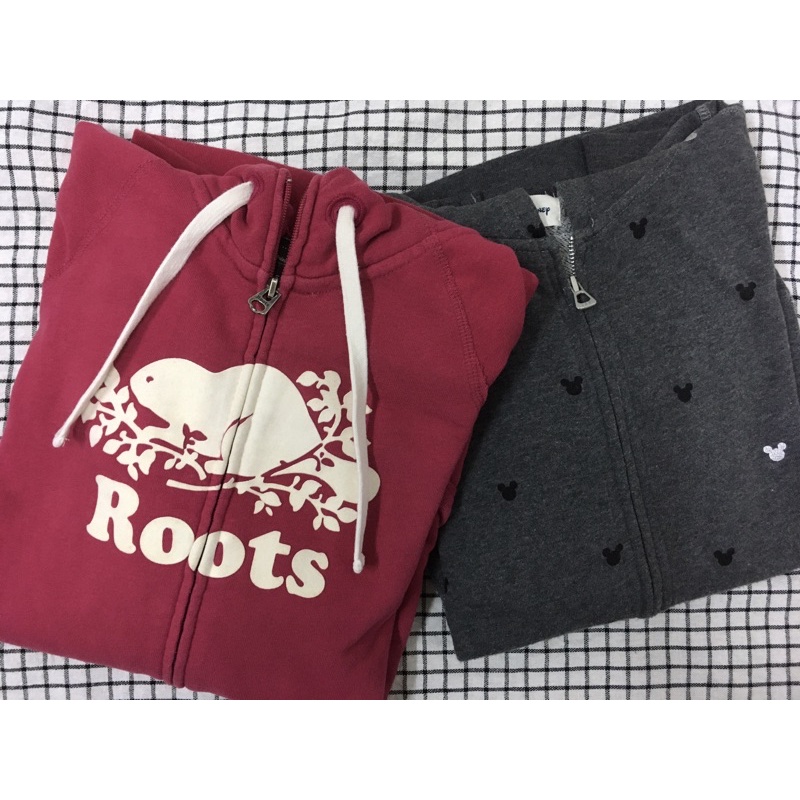 《二手棉質連帽外套》Roots海狸logo/GAPxDISNEY滿版米奇圖案