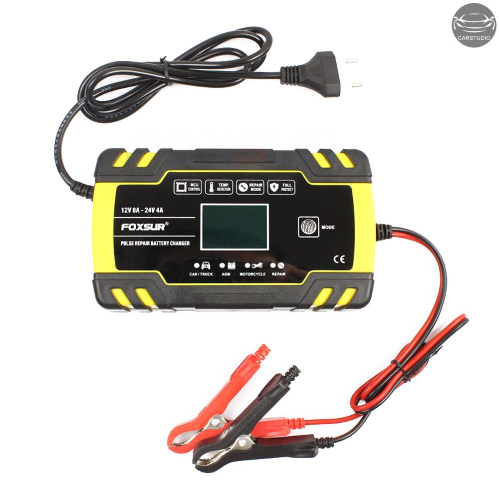 汽車摩托車電瓶充電器12v 24v貨車修復型充電器agm充電機歐規2v 蝦皮購物