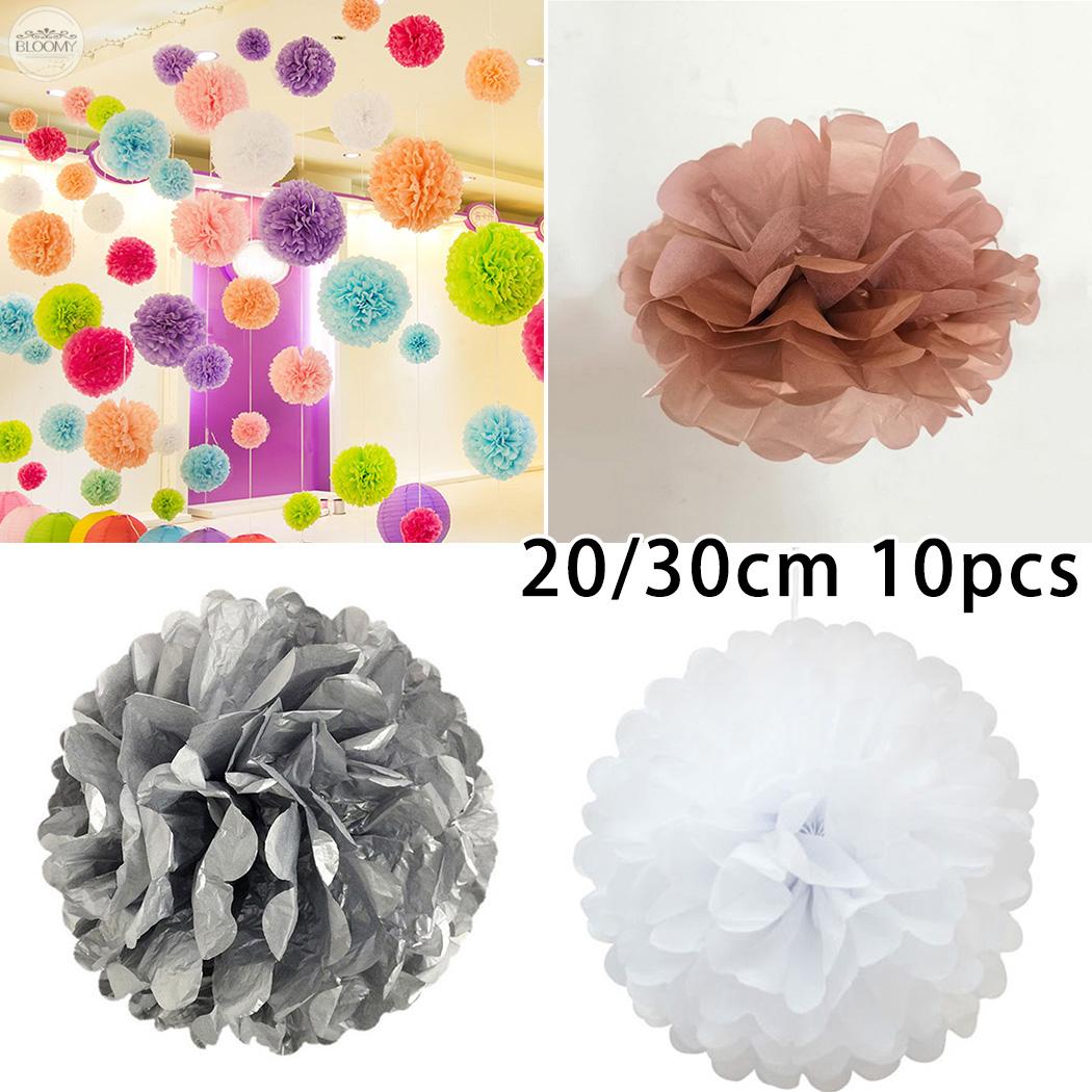 薄紙絨球婚禮3 色8 英寸 10 英寸球裝飾手工懸掛式派對pom Poms 薄紙新 蝦皮購物