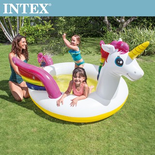 【INTEX】獨角獸噴水戲水游泳池/泳池/戲水池 (272*193*104cm)(151L)適用2歲+ (57441)