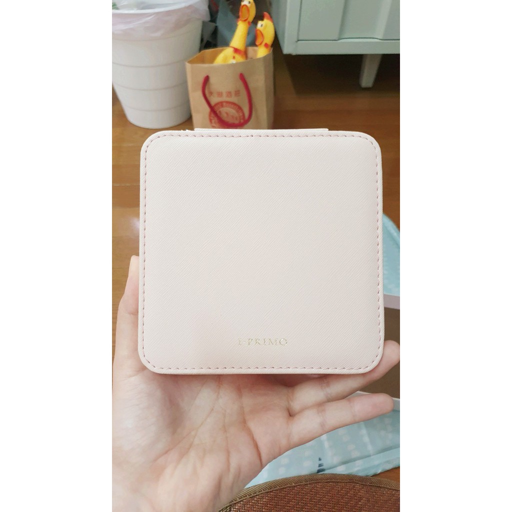 I-PRIMO珠寶盒 粉白色皮革 典雅款式 日本鑽戒品牌飾品收納盒 九成新