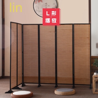 lin中式竹子屏風隔斷牆客廳折疊移動擋板臥室遮擋現代簡約辦公室家用