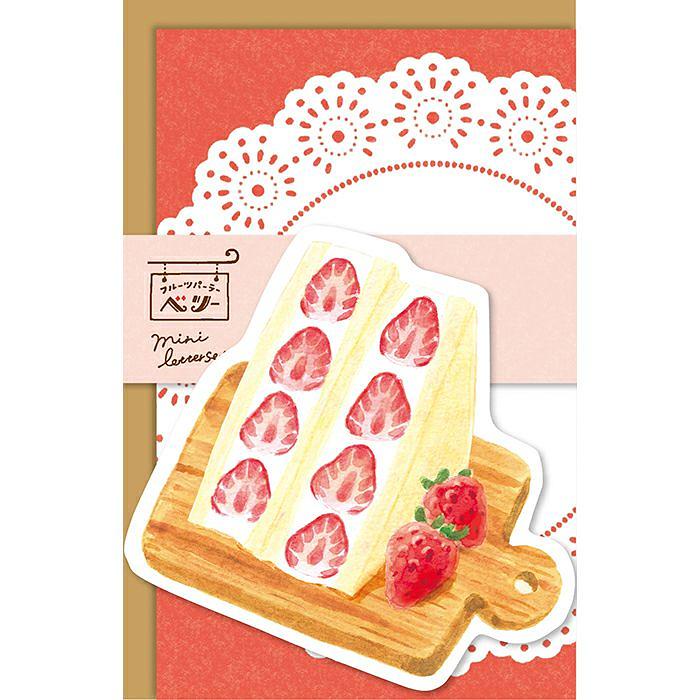 日本 Wa-Life 甜點造型迷你信封信紙組/ 草莓三明治 eslite誠品