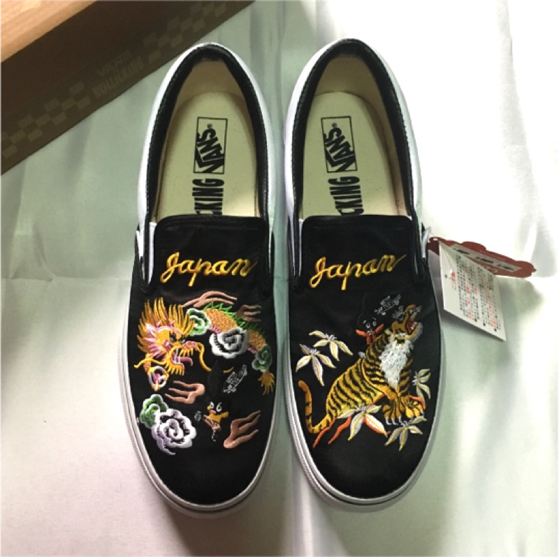 [謝謝小胖］Vans x Rollicking slip-on 橫須賀 刺繡 黑色 男 懶人鞋 slipon us9.5