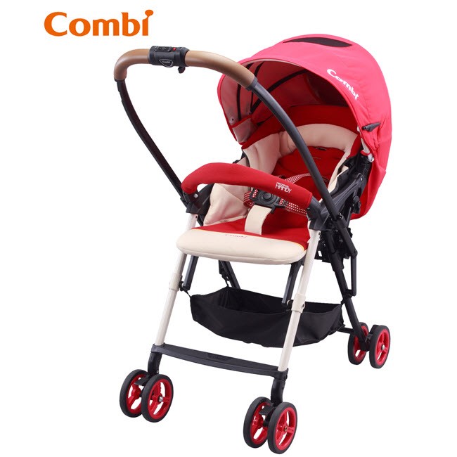 【Combi】Mechacal Handy 最輕型雙向嬰兒手推車(櫻桃紅)