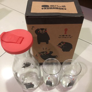 [全新]Kumamon酷MA萌玻璃冷水壺杯組/1000ml壺+310ml杯*2