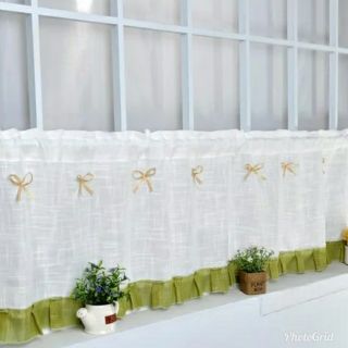 純色加厚棉麻紗半簾 臥室門簾 飄窗紗簾 櫃子防塵短簾 玄關裝飾簾 可定做
