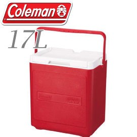 【Coleman 美國 17L 置物型冰桶 紅】行動冰箱/保冷冰箱/拉桿式行動冰箱CM-1321JM000/悠遊山水