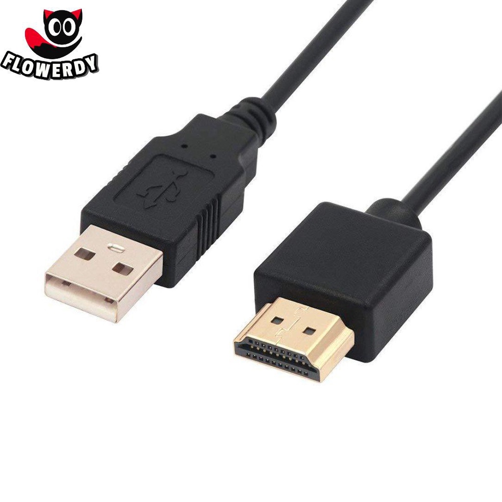 0.5米高精度USB轉HDMI兼容DMI電纜公充電器電纜分線器適配器適用於HDTV PS3 DVD