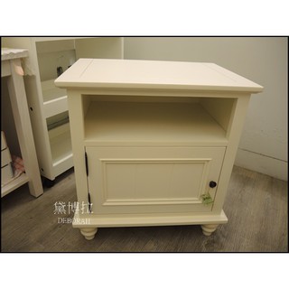 高雄．黛博拉家飾精品． 歐式鄉村實木家具法式米白色單門櫃收納櫃床邊櫃床頭櫃沙發邊桌茶几桌角落桌電話櫃茶几桌可訂製客製化