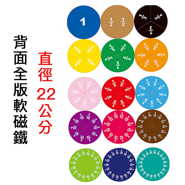分數板數學長條分數圓形分數教具背面皆滿版軟磁鐵可直接吸附黑板 蝦皮購物