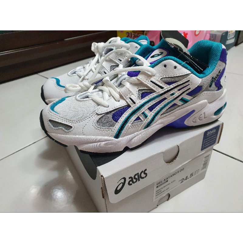 全新ASICS WOMAN GEL KAYANO 5 OG 白藍綠 24.5 女鞋 童鞋 1022A142-101