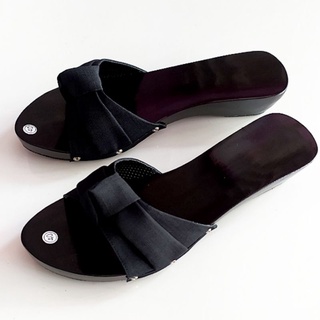 Kayu HITAM 3cm 黑色/3cm 黑色/3cm 木製涼鞋/女式木涼鞋 3cm