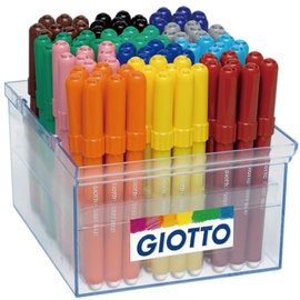 【義大利 GIOTTO】可洗式兒童安全彩色筆(校園96支裝)附筆筒