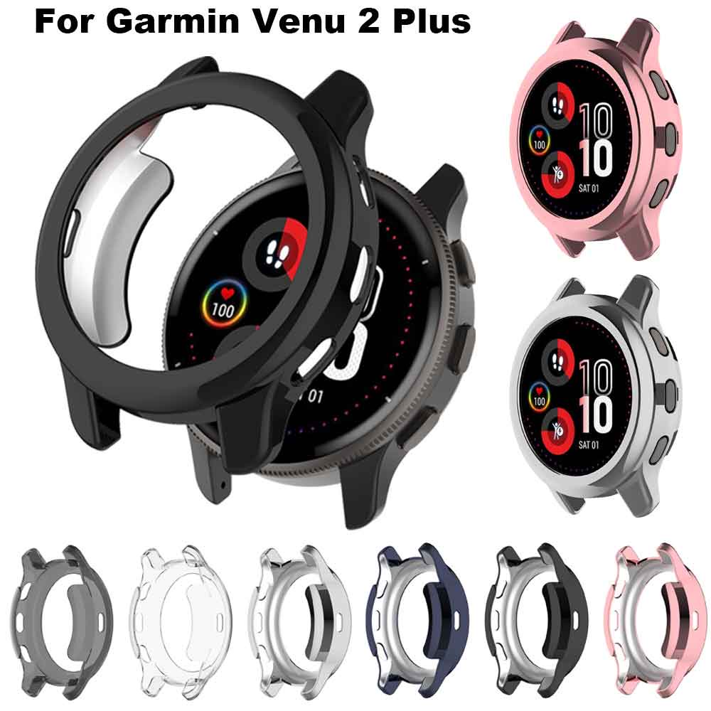 熱銷 Garmin Venu 2 Plus 智能手錶電鍍 TPU 外殼更換外殼框架的保護套