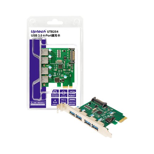 Uptech UTB254 USB 3.0 4-Port 擴充卡