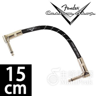 【恩心樂器】公司貨 美國 Fender C.Shop 編織布短導線 效果器短導 6吋 15cm 吉他 貝斯 雙L頭 黑