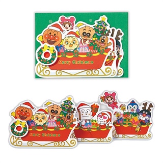 【莫莫日貨】全新 hallmark 日本原裝進口 正版 麵包超人 立體雪橇造型 聖誕卡 聖誕卡片 聖誕節 64333
