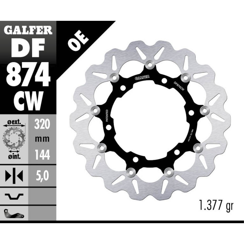 西班牙製 Galfer DF874CW TRIUMPH THRUXTON 320mm碟盤