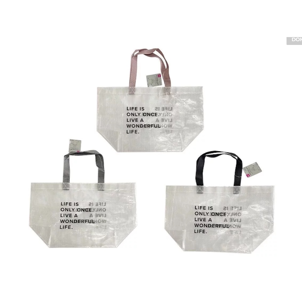 🛒&lt;現貨&gt;大創代購 英字購物袋 購物袋 環保袋 手提袋 大容量 中型 小型  防水 袋子 提袋 飲料袋