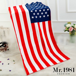 Mr.1981 【3國 臺灣出貨】時尚國旗浴巾 70x140cm 情侶浴巾 運動浴巾 沙灘吸水大浴巾【預購商品】