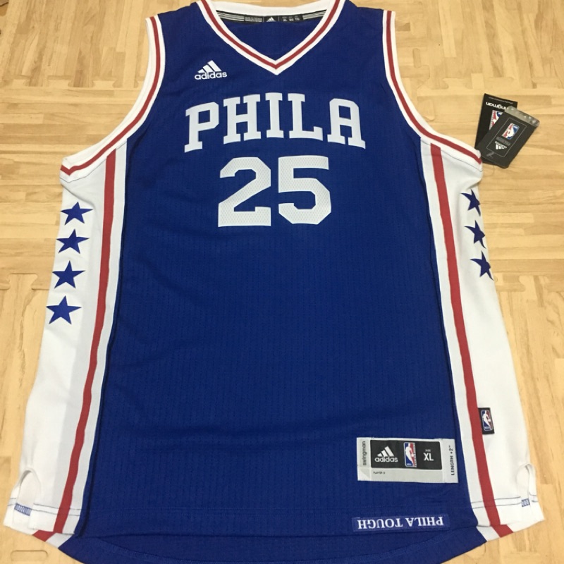 全新含吊牌 Adidas NBA 美版 藍星 球衣 費城七六人隊 #25 Ben Simmons 青年版 YXL