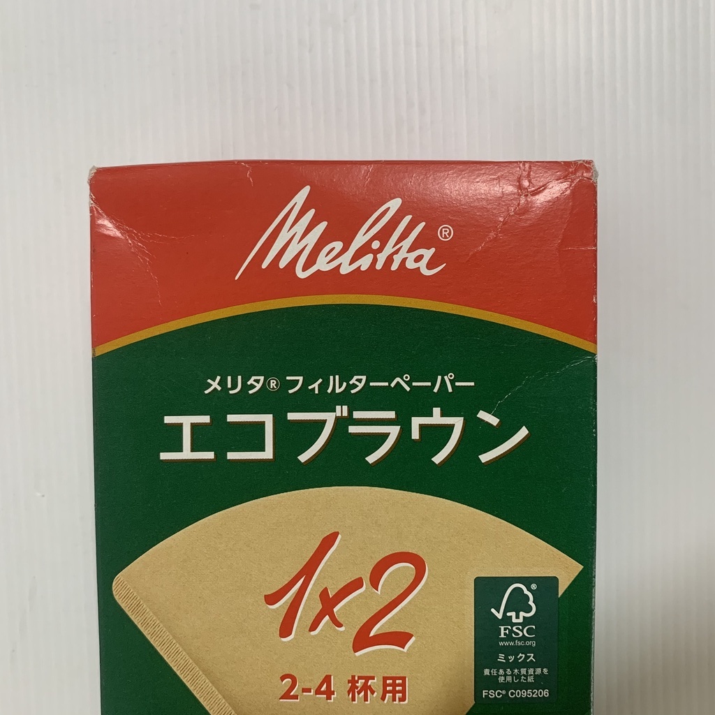 『盒損福利品』Melitta扇形無漂白濾紙100張 1X2 (1~4人份)  PE-12GB