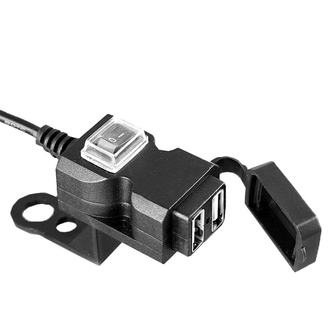 雙usb機車充電器9v 90v車充車把usb 充電器3 1a 充電座12v Usb 防水防獨立開關 蝦皮mall Line購物