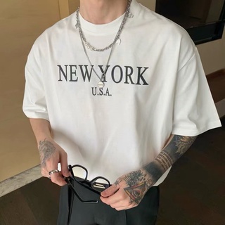 NEW YORK M-2XL 新款潮男T恤 男生衣著 韓版 Oversized 寬鬆T恤 潮流短T BF風 舒適面料
