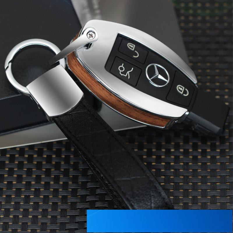 賓士木紋鑰匙殼 S級 C級 E級 C200L ML350 S320 Glk 汽車真皮鑰匙套