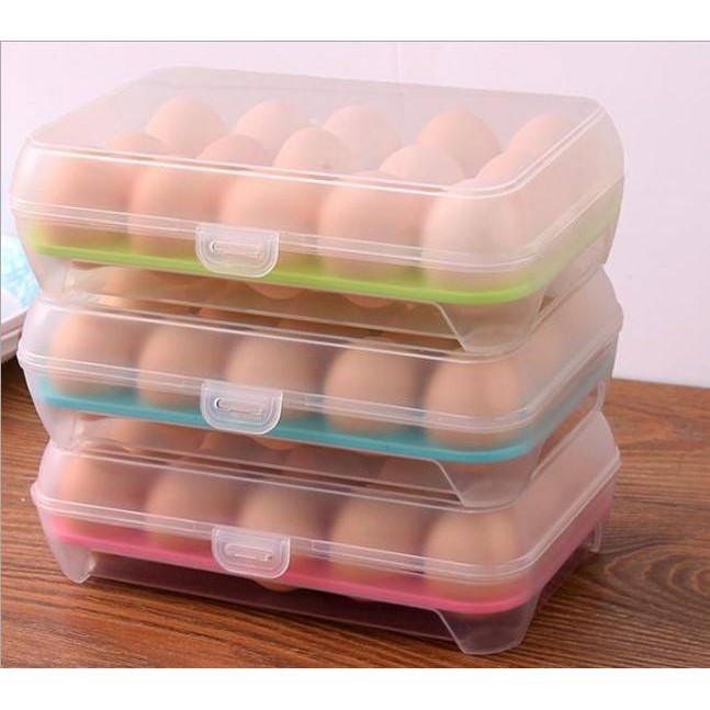 (現貨)廚房24格冰箱雞蛋盒保鮮盒塑料便攜野餐有蓋 收納儲物盒