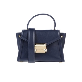 Michael Kors Whitney 金方釦牛皮迷你手提/斜背包（黑）（全新）