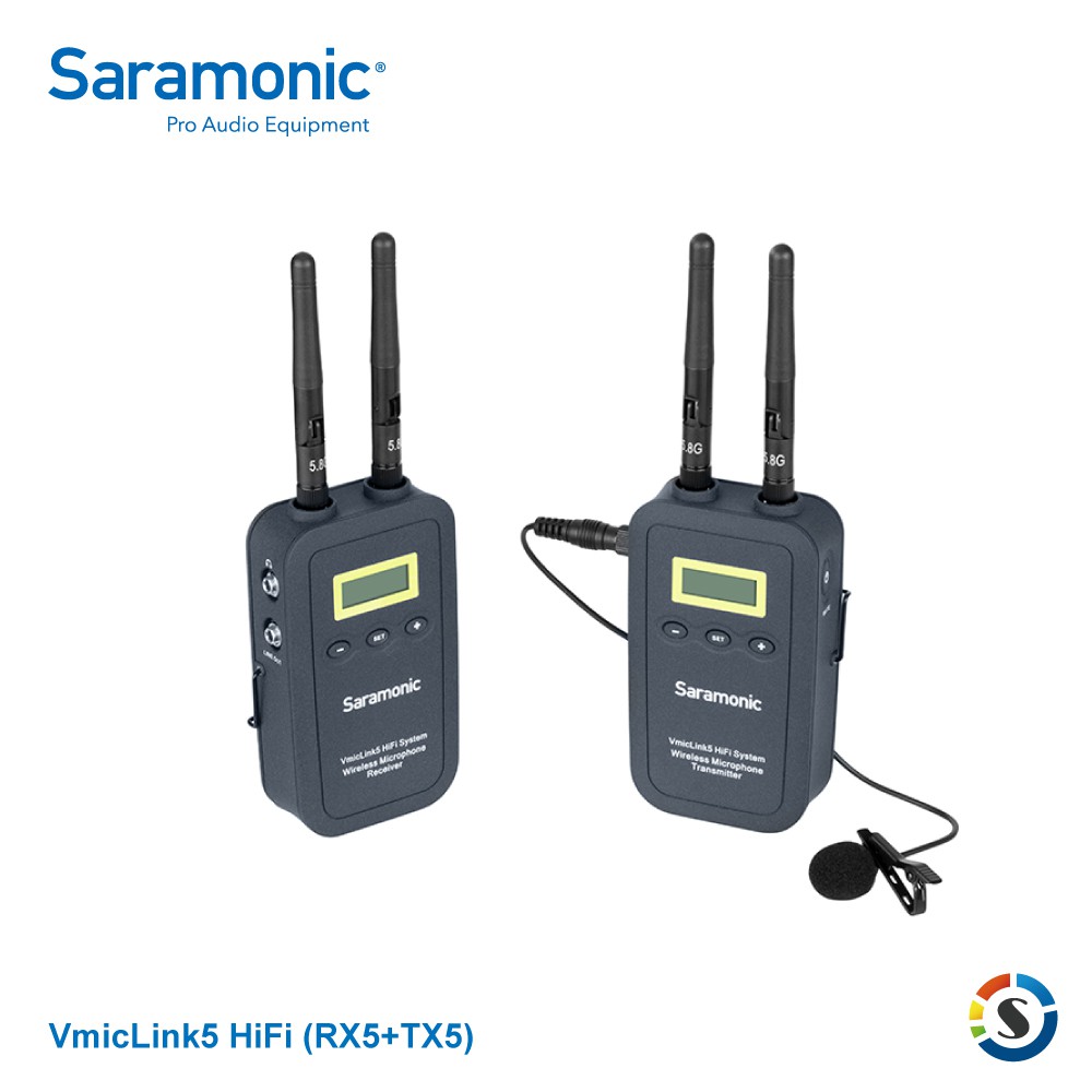 Saramonic楓笛 VmicLink5 HiFi System (RX5+TX5) 一對一無線麥克風套裝