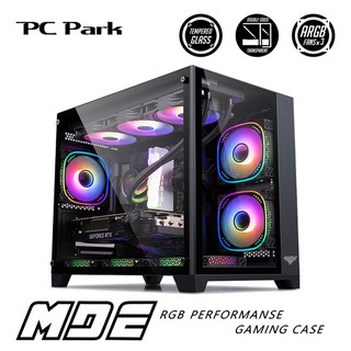 PC Park MDE ARGB 電腦機殼 電競機殼 M-ATX/ITX 海景房 黑 附3風扇 側板開窗 現貨 廠商直送