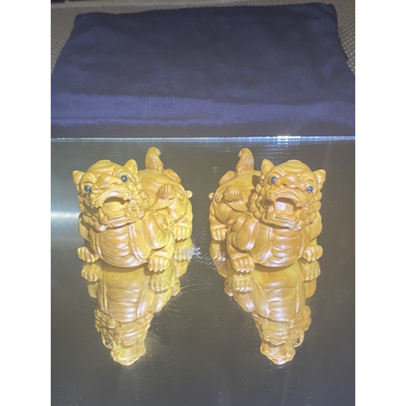 黃楊木手工雕刻神獸． 雙貔貅·火焰龍龜·麒麟一對·天祿·蟾蜍·龍龜·