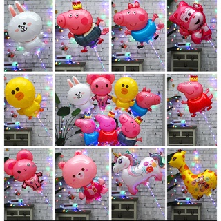 發光夾片氣球 帶燈夜光地攤兒童卡通玩具六一兒童裝飾氣球