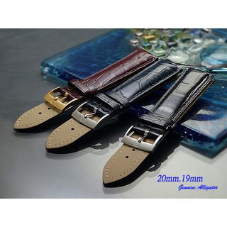 【時間探索】全新進口純正鱷魚皮-OMEGA代用錶帶 ( 20mm.19mm )