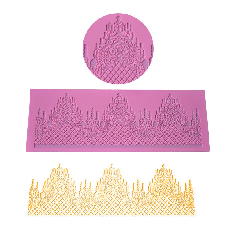 (台灣發貨）蛋糕模具-棒棒糖模具-硅膠模具-烘焙工具翻糖蛋糕模蕾絲花邊模蛋糕裝飾圍邊模DIY烘焙模翻糖硅膠模 U643