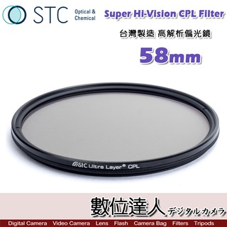 【數位達人】STC Super Hi-Vision CPL Filter 高解析偏光鏡 (-1EV) 58mm 超薄框