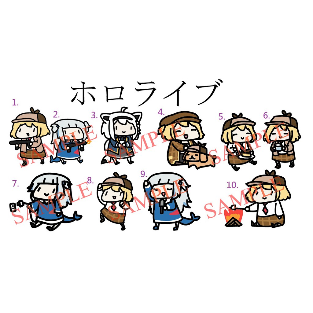 ~出清小屋~現貨全新 hololive 華生 阿米莉亞 噶嗚 古拉 鯊魚 白上吹雪  防水 貼紙 車貼 痛貼