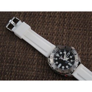 22mm純白色高質感矽膠錶帶,替代槍魚 水鬼錶 潛水錶 DIVER 雙凹溝紋o ris promaster sei ko